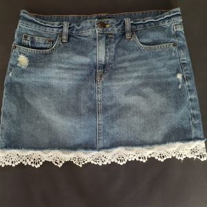 J.Crew upcycled denim skirt